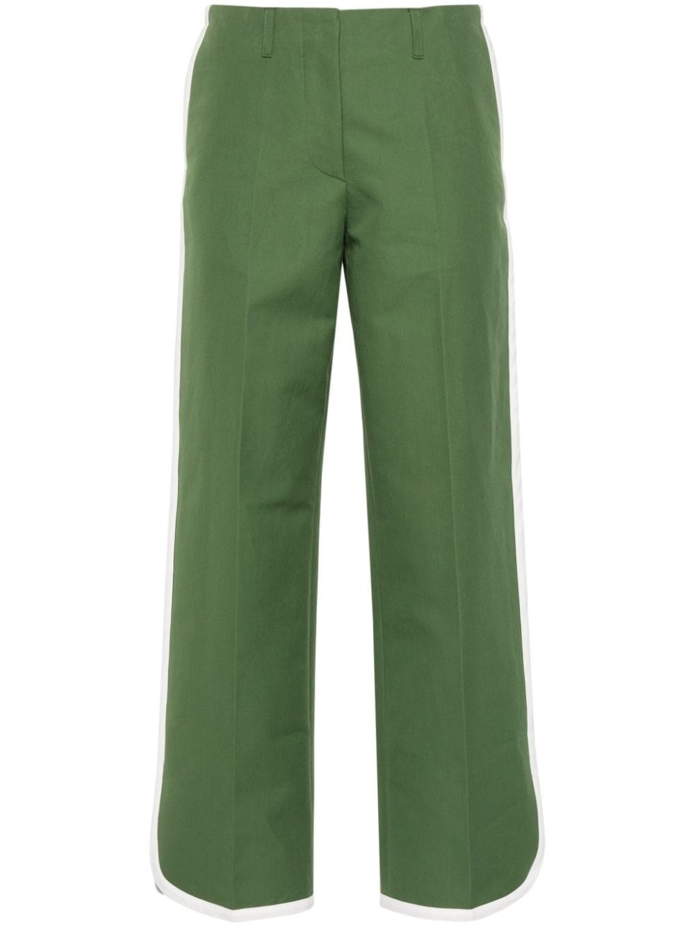 Shop Dries Van Noten Cotton Trousers In Green