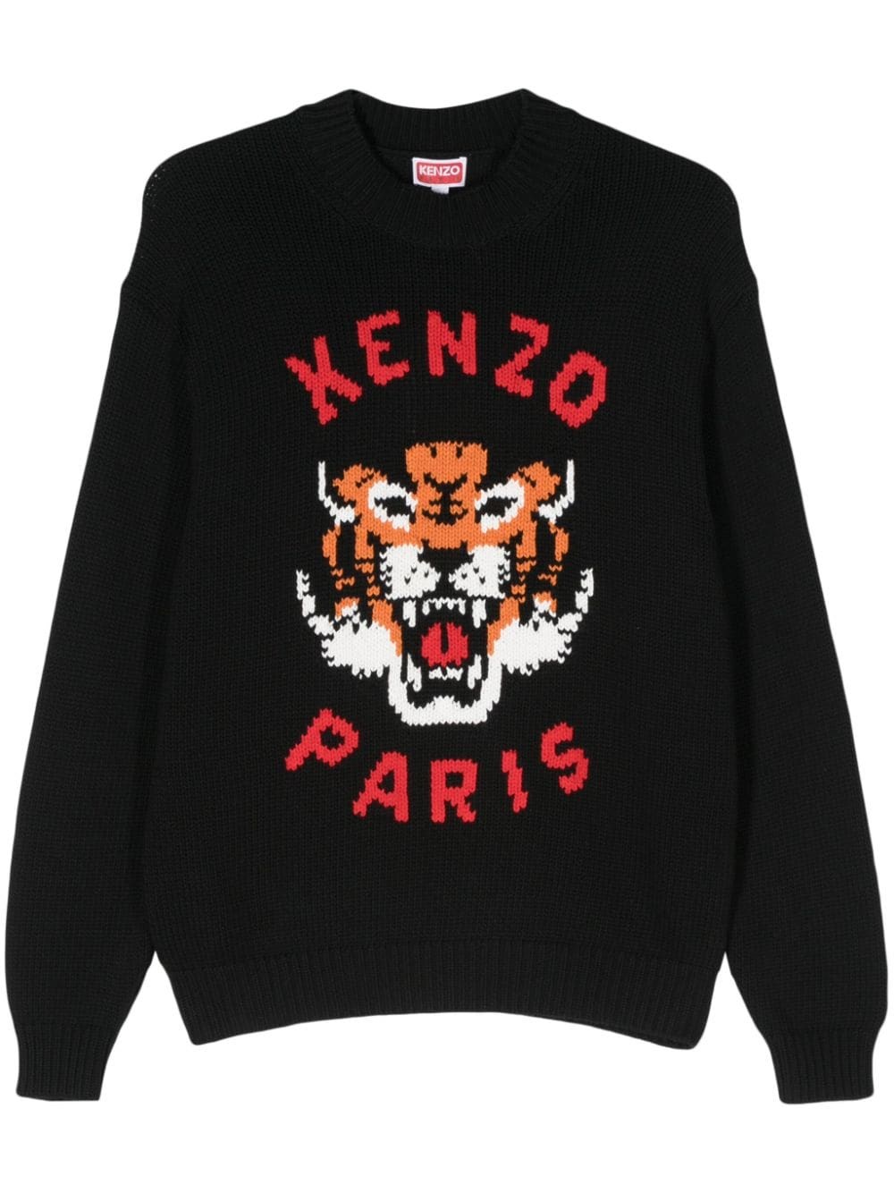 Shop Kenzo Sweater Lucky Tiger In Black  