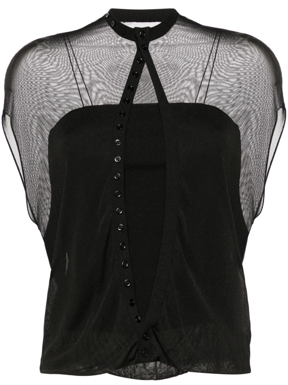 Jacquemus Tank Top With Blouse In Black  