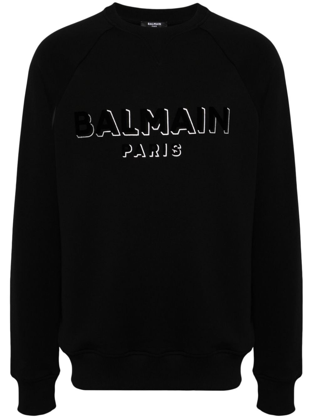 Balmain Logo-print Cotton Sweatshirt In Black  