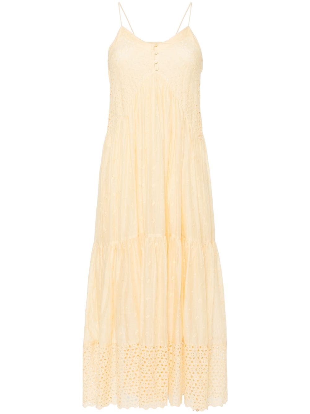 Shop Marant Etoile Embroidered Dress In Neutrals