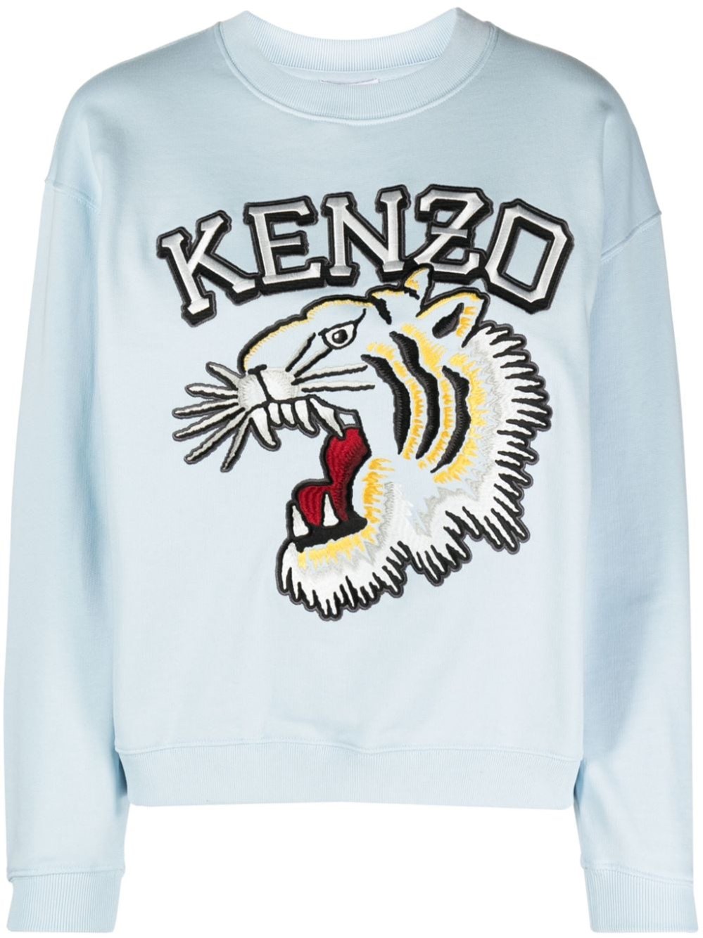 Kenzo Sweatshirt Mit Varsity Jungle Tiger-stickerei In Blue