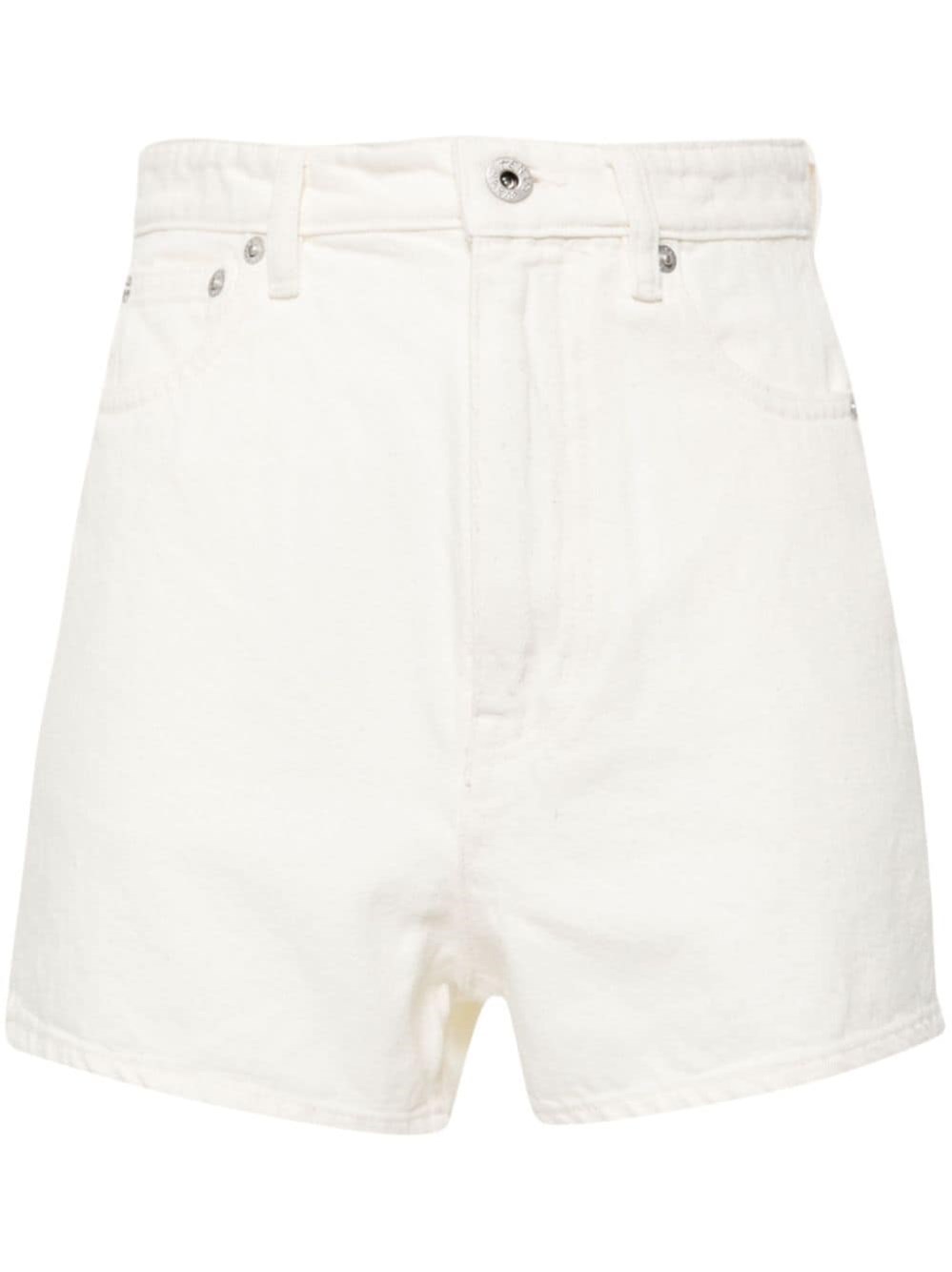 Shop Kenzo Shorts In Denim In White