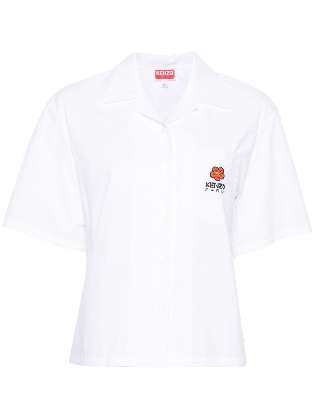 Shop Kenzo Cotton Poplin Shirt In White
