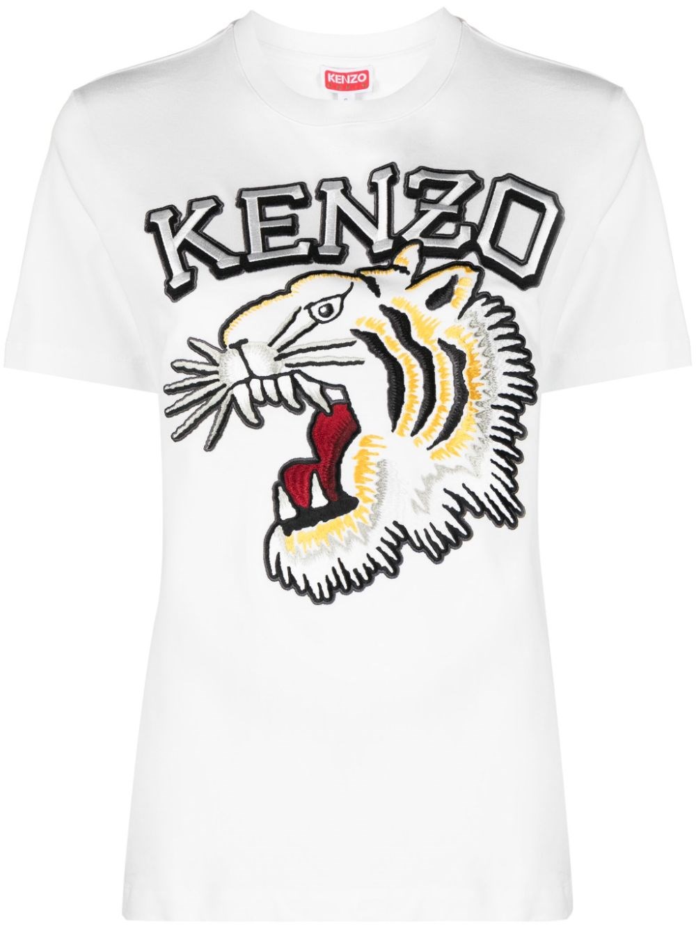 Shop Kenzo T-shirt Tiger Varsity In White
