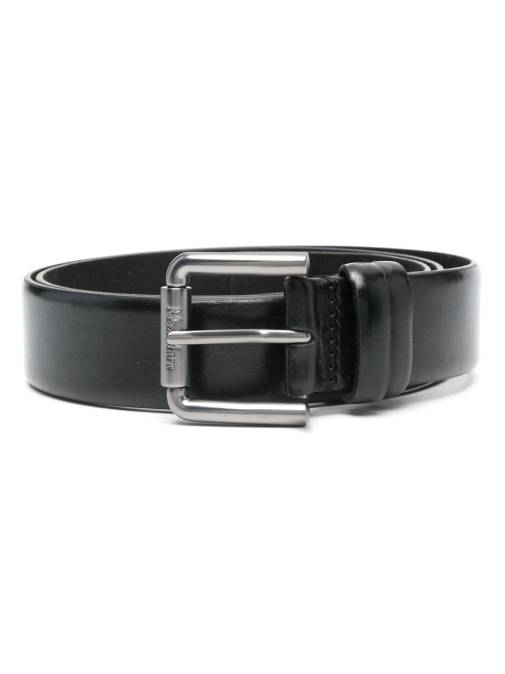 Shop Max Mara Polished Leather Belt In Black  