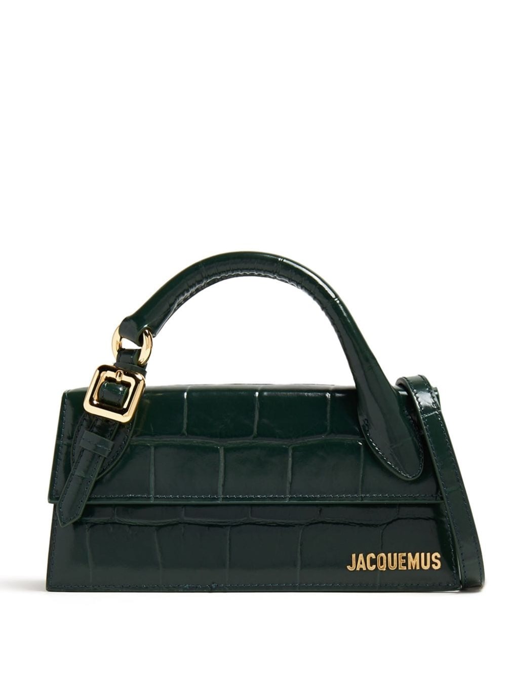 Shop Jacquemus Bag "le Chiquito Long Boucle" In Green
