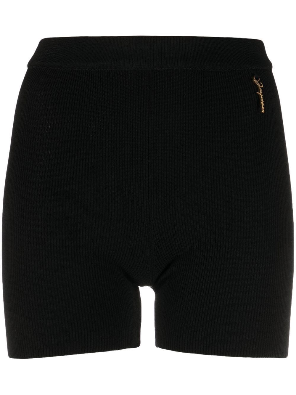 Jacquemus Ribbed Knit Shorts In ブラック