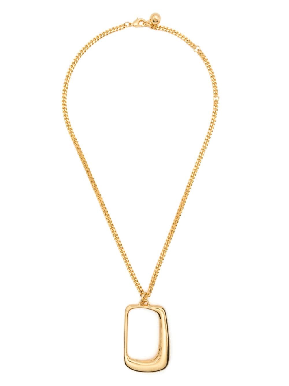 Shop Jacquemus "j" Necklace In Gold