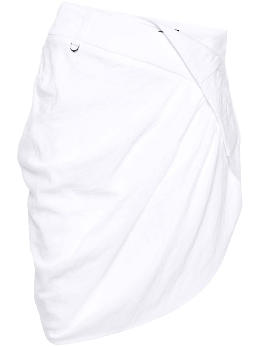 Shop Jacquemus Draped Skirt In White