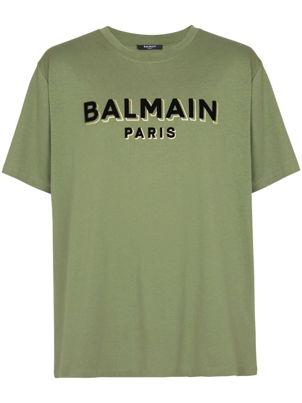 Shop Balmain T-shirt Logo In Green
