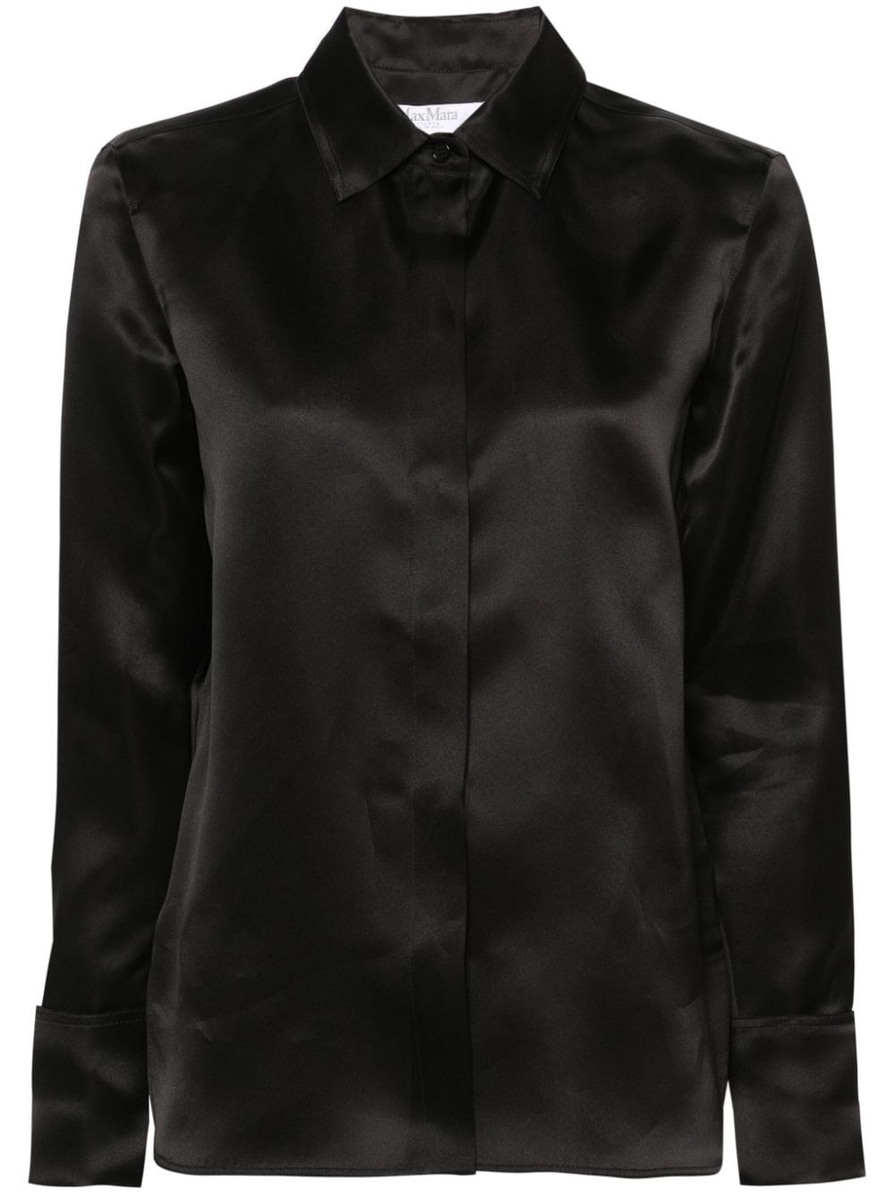 Max Mara Silk Organza Shirt In Black