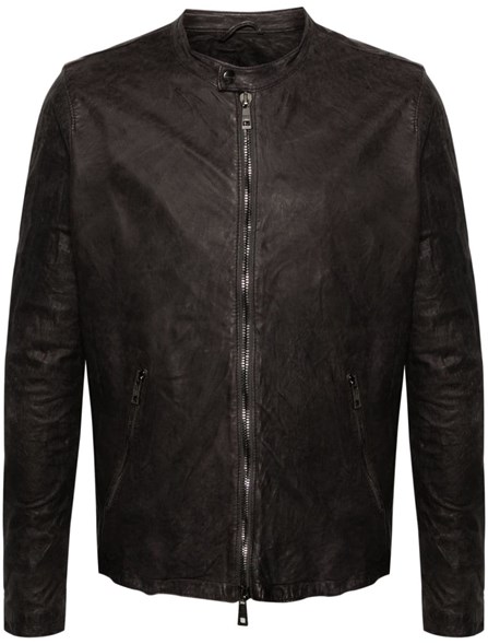 GIORGIO BRATO LEATHER JACKET | Dante5.com GU24S8299VBRUSHNERO