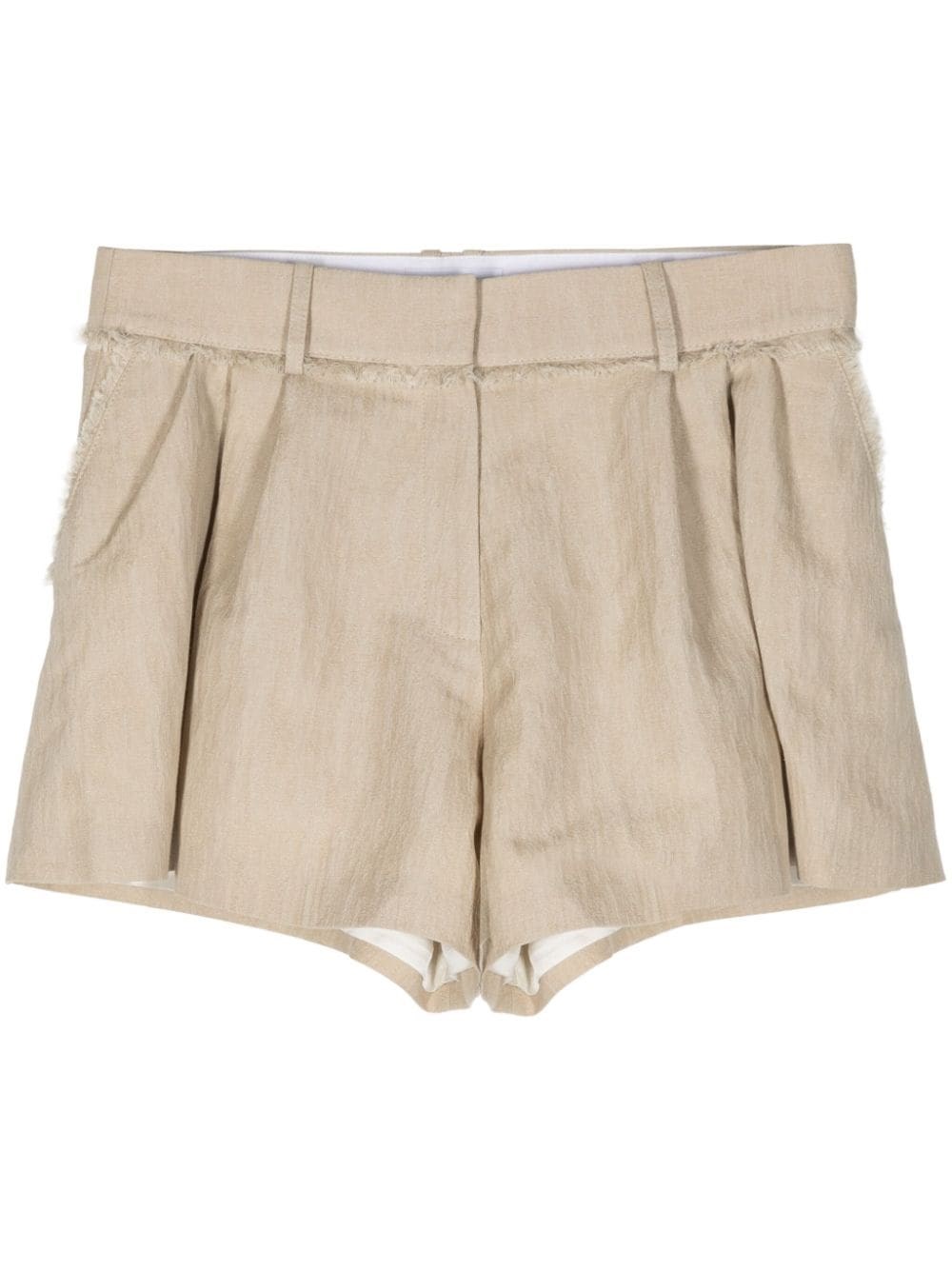 Shop Rabanne Cotton Blend Shorts In 中間色