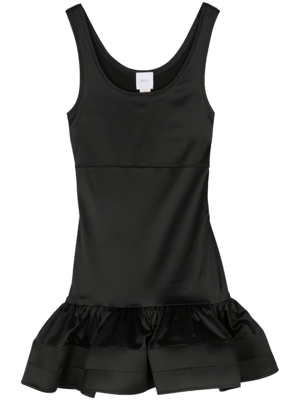 Shop Patou Satin Tank Dress In Black  