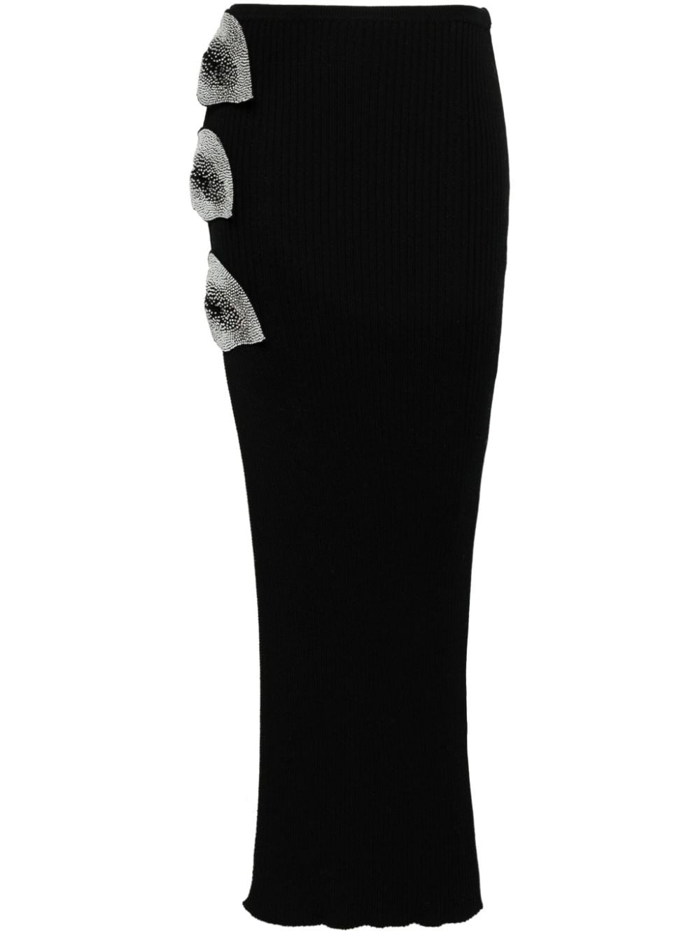 Shop Giuseppe Di Morabito Cotton Knit Skirt In Black  