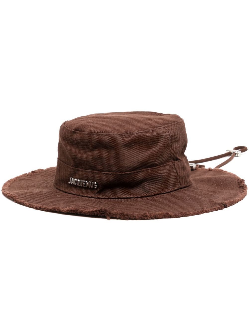 Shop Jacquemus Hat With Logo In Brown
