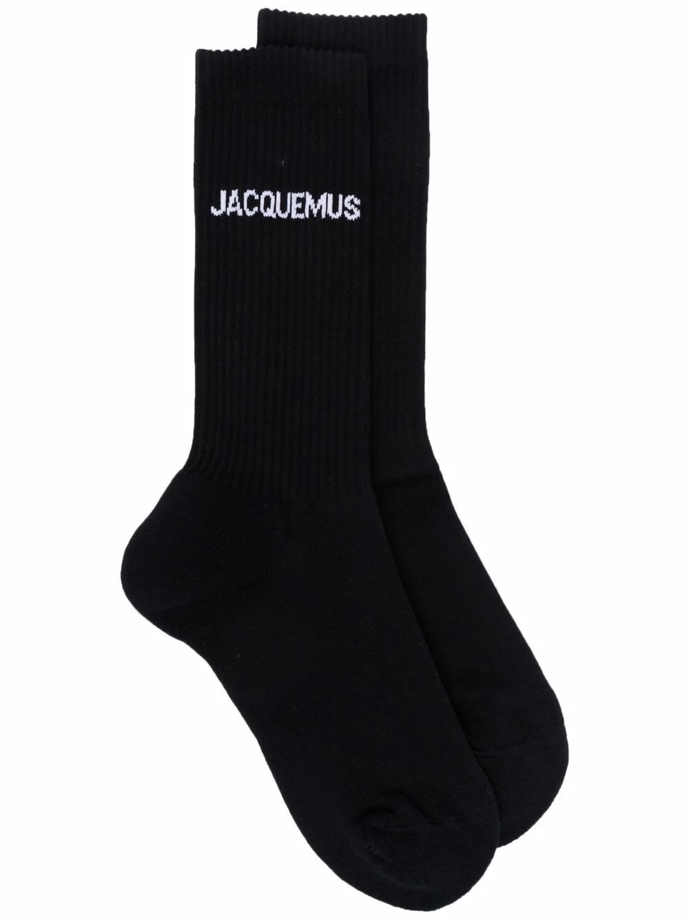 Shop Jacquemus Logo Socks In Black  