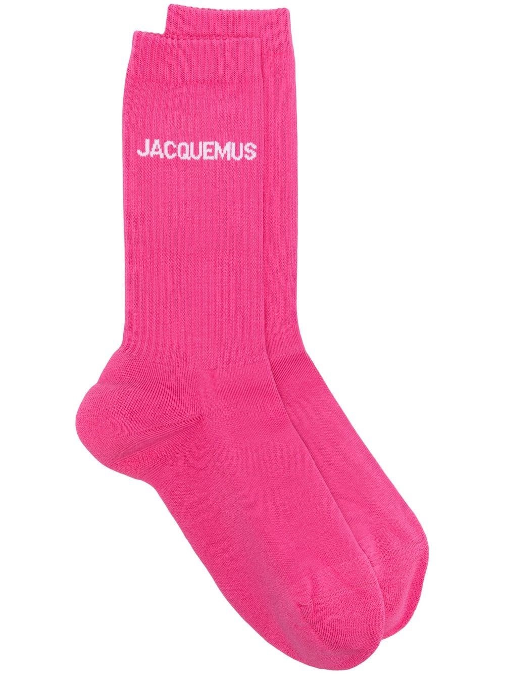 Shop Jacquemus Logo Socks In Pink