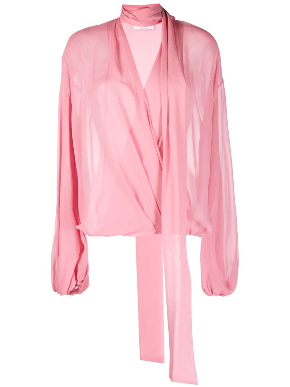 Shop Blumarine Silk Chiffon Blouse In Pink