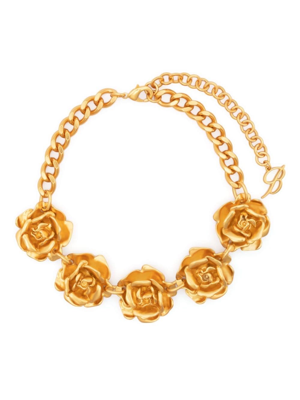 Blumarine Choker With Roses In Gold