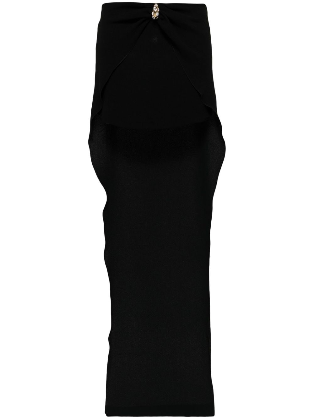 Blumarine Asymmetrical Skirt In Black  