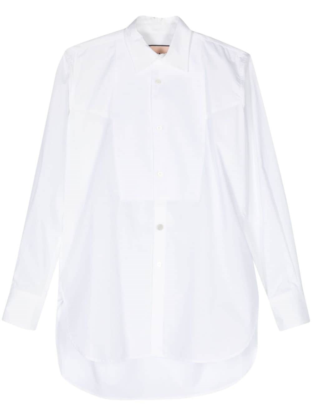 Plan C Cotton Poplin Shirt In White