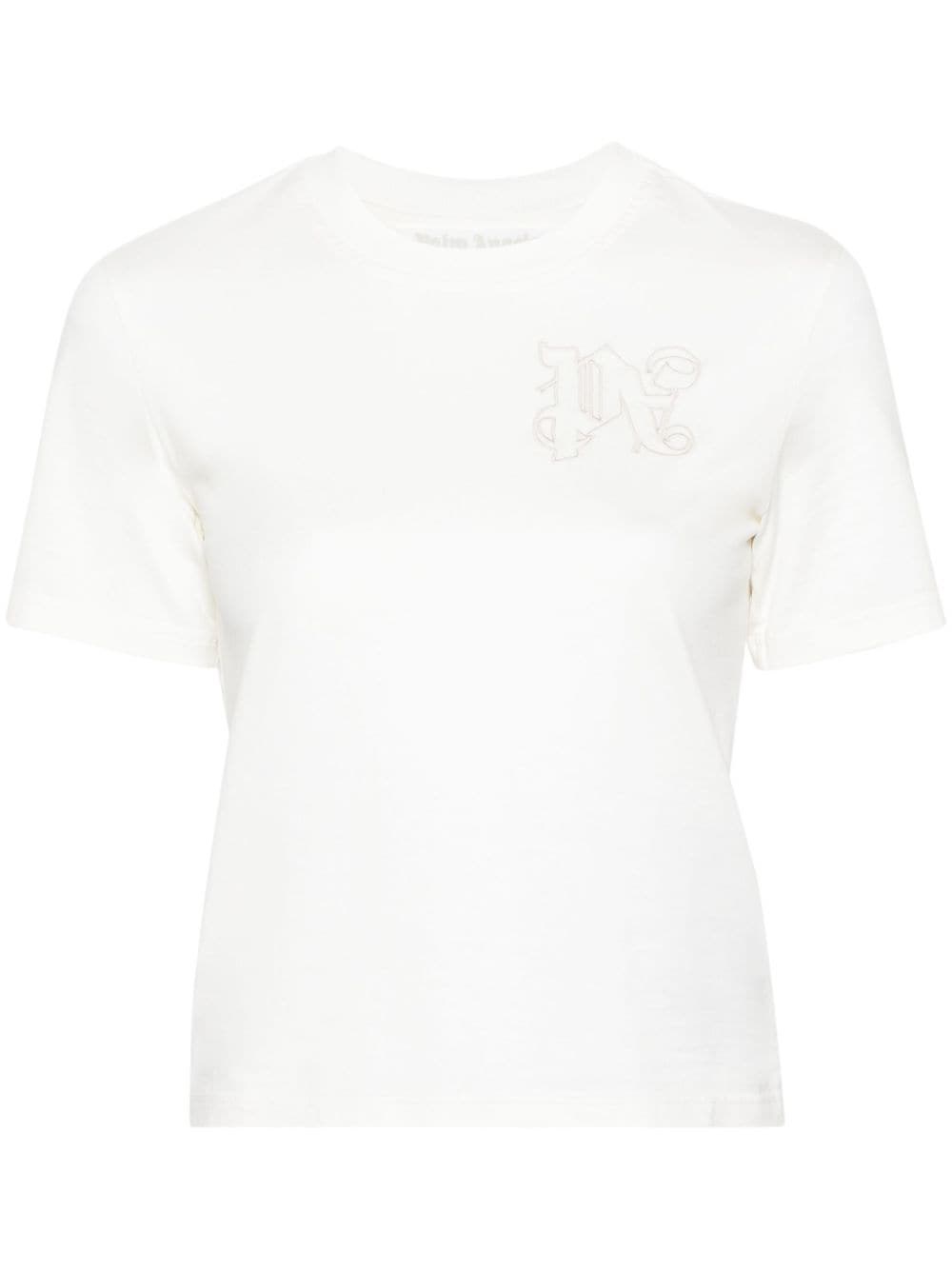 Shop Palm Angels Monogram T-shirt In White