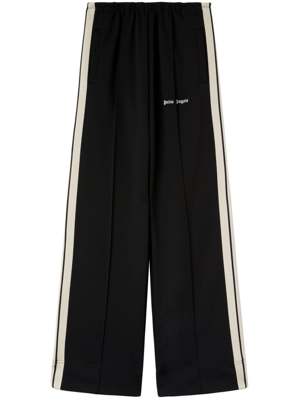Shop Palm Angels Loose Fit Track Pants In Black  