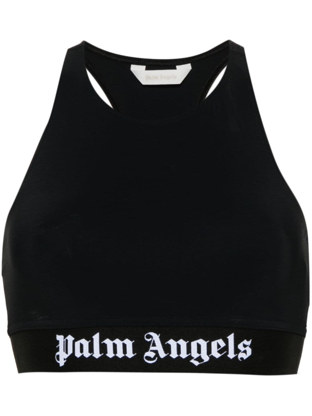 Shop Palm Angels Sporty Top With Logo In Black  
