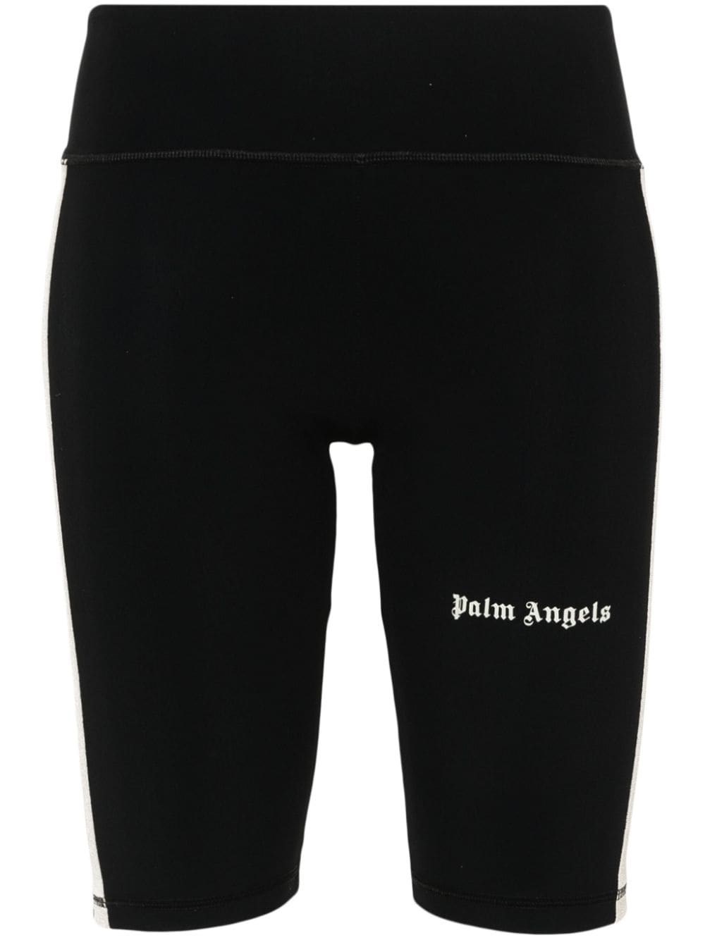 Shop Palm Angels Biking Cyclist Shorts In Black  