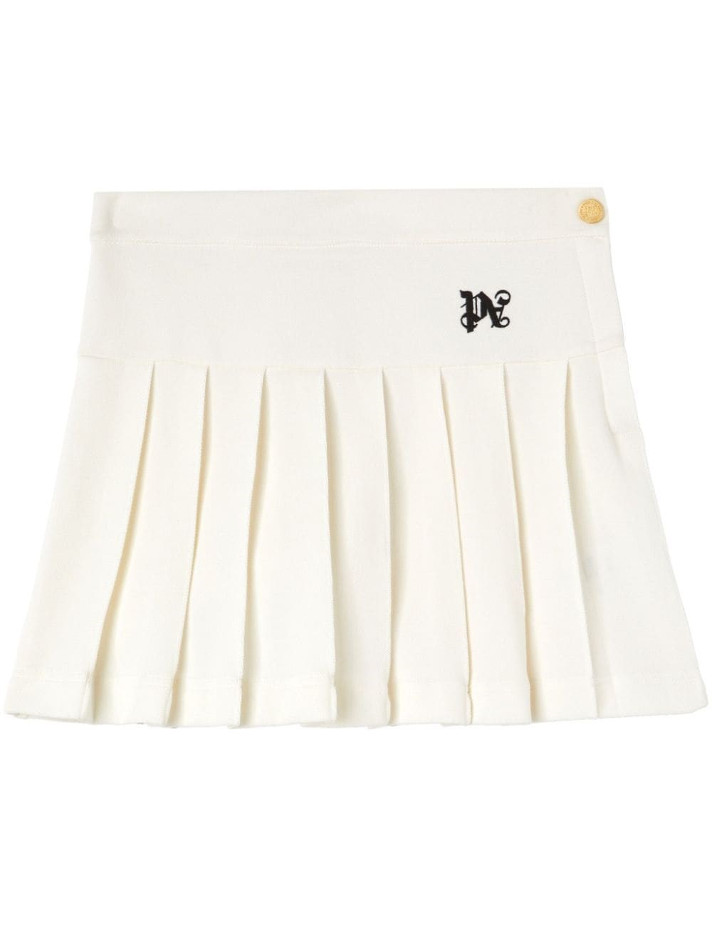 Shop Palm Angels Pleated Skirt With Monogram In White