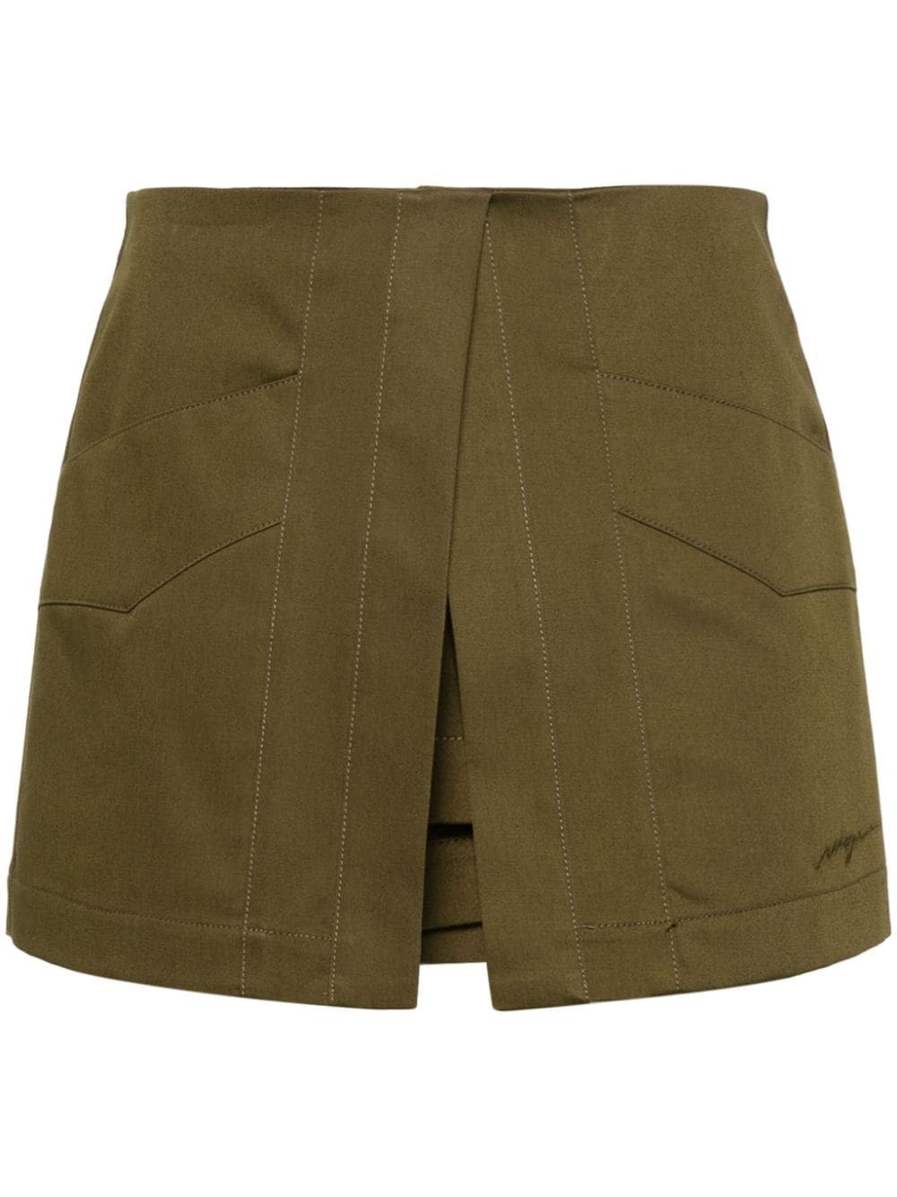 Shop Msgm Wallet-effect Shorts In Green