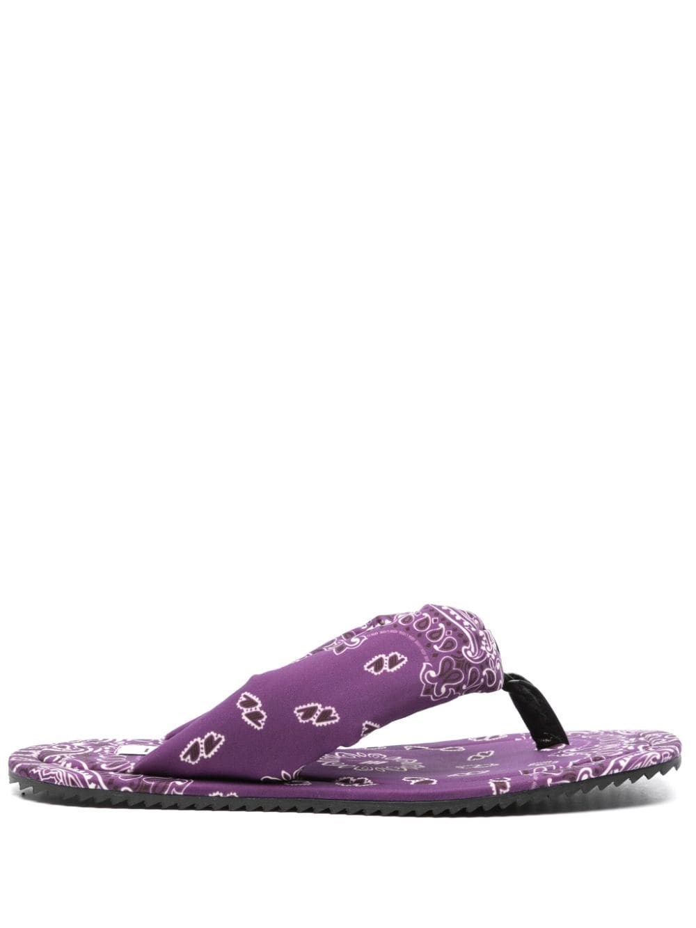 Shop Attico Flip-flops With Bandana Print In Purple