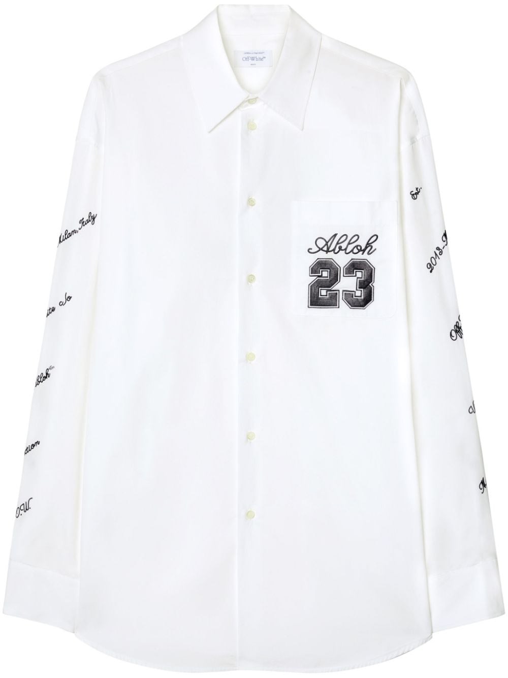Shop Off-white Shirt With Embroidered Logo In White