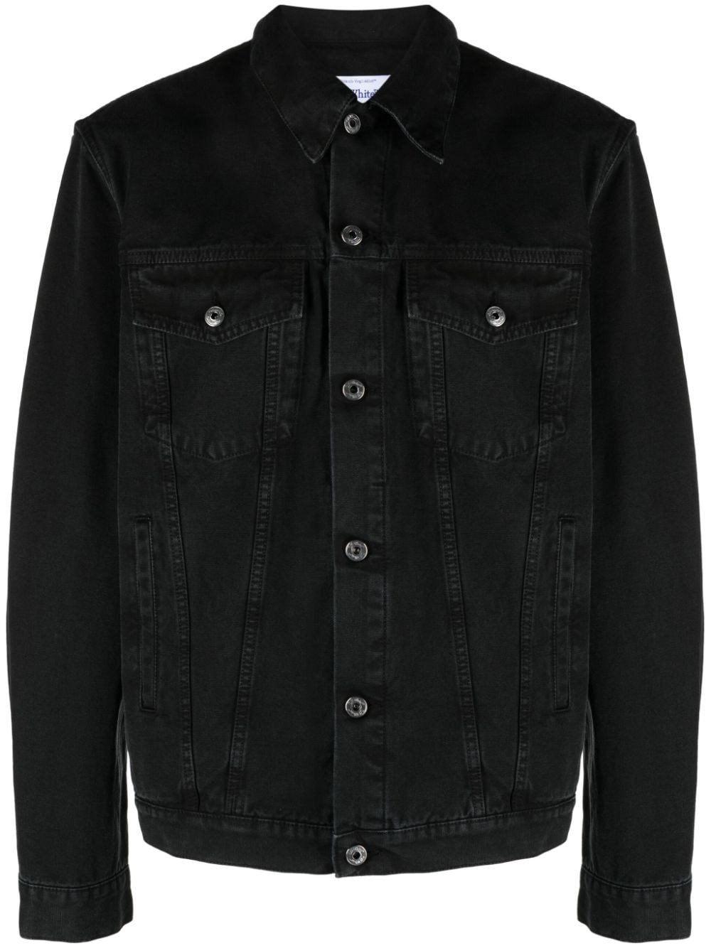 Shop Off-white Denim Jacket In Black  