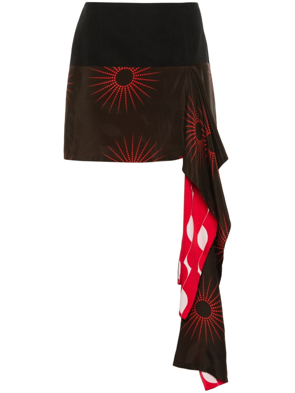 Dries Van Noten Mini Skirt With Draping In Black