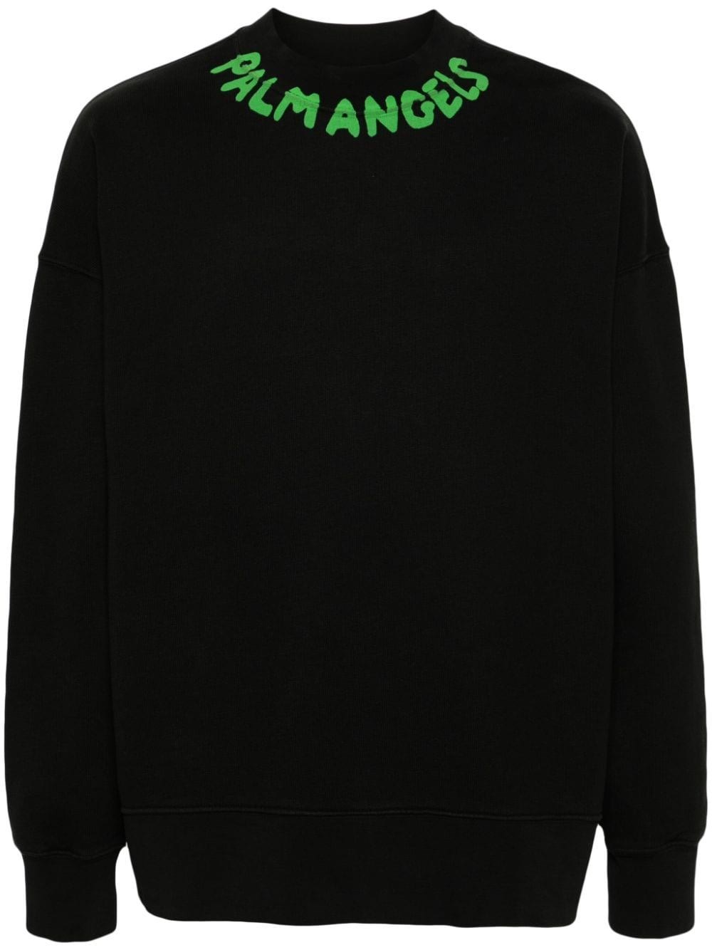 Shop Palm Angels Logo Sweatshirt In Black  