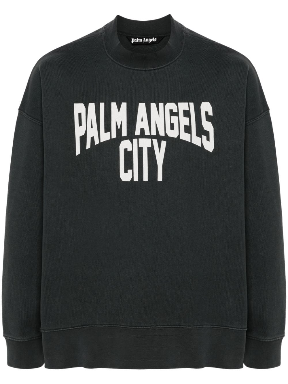 Shop Palm Angels Printed Sweatshirt In Gray