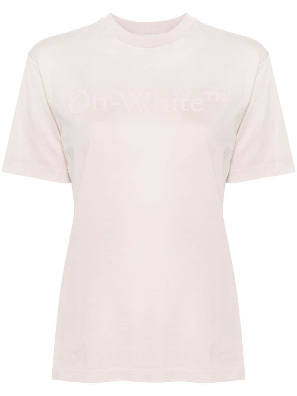 Shop Off-white Stretch Cotton Jersey T-shirt In Purple