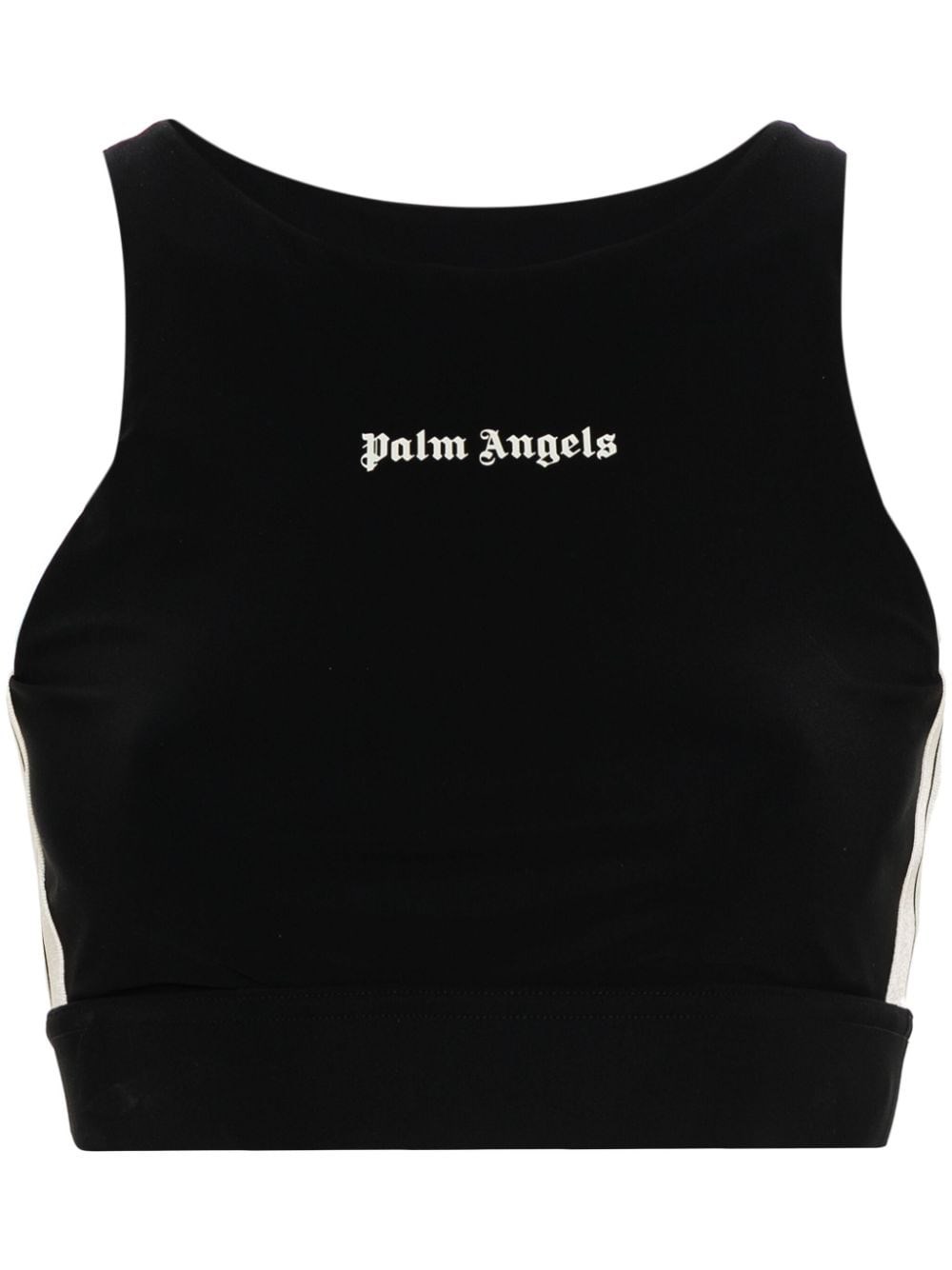 Shop Palm Angels Logo Sports Top In Black  