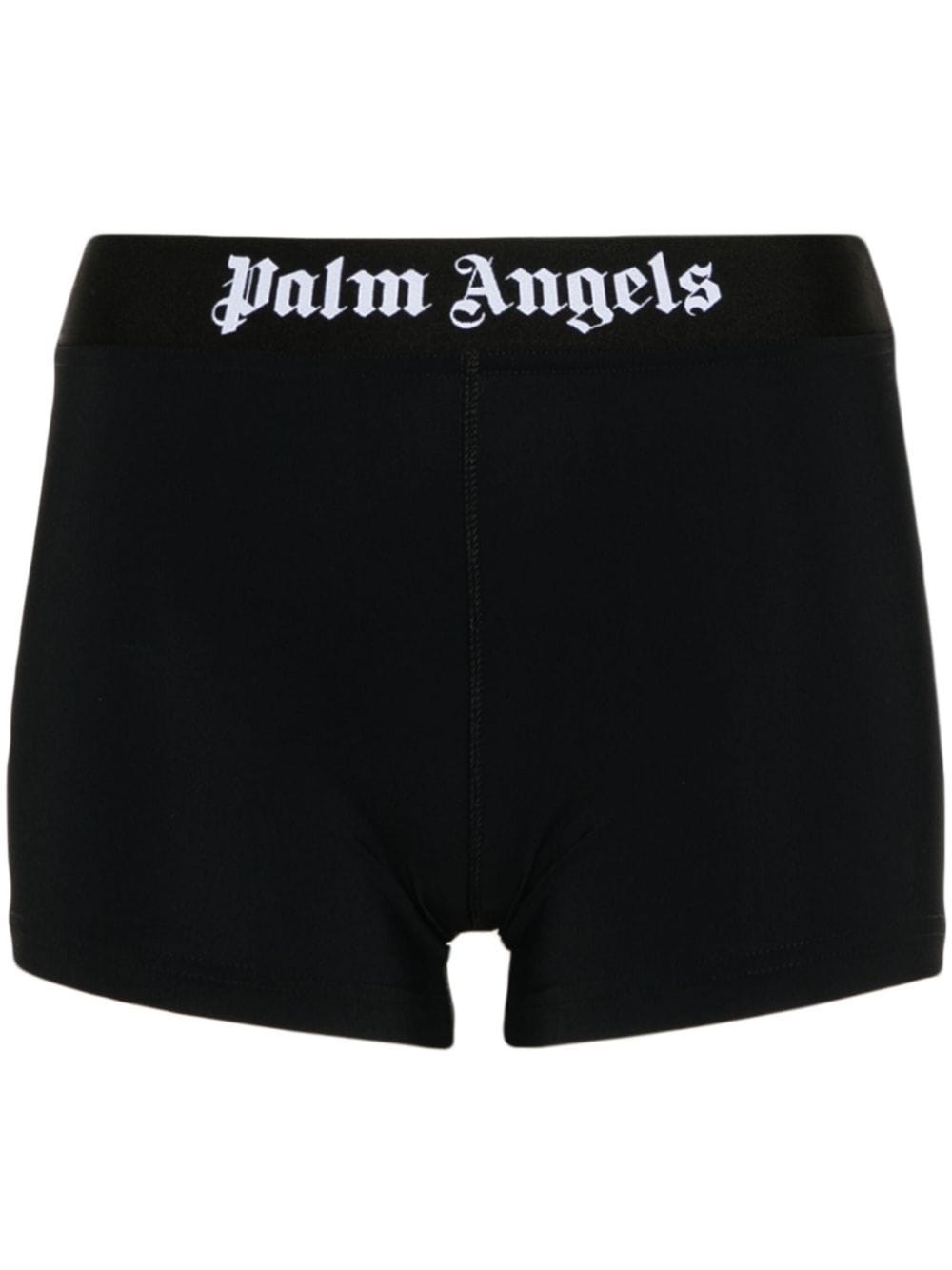 Shop Palm Angels Stretch Jersey Shorts In Black  