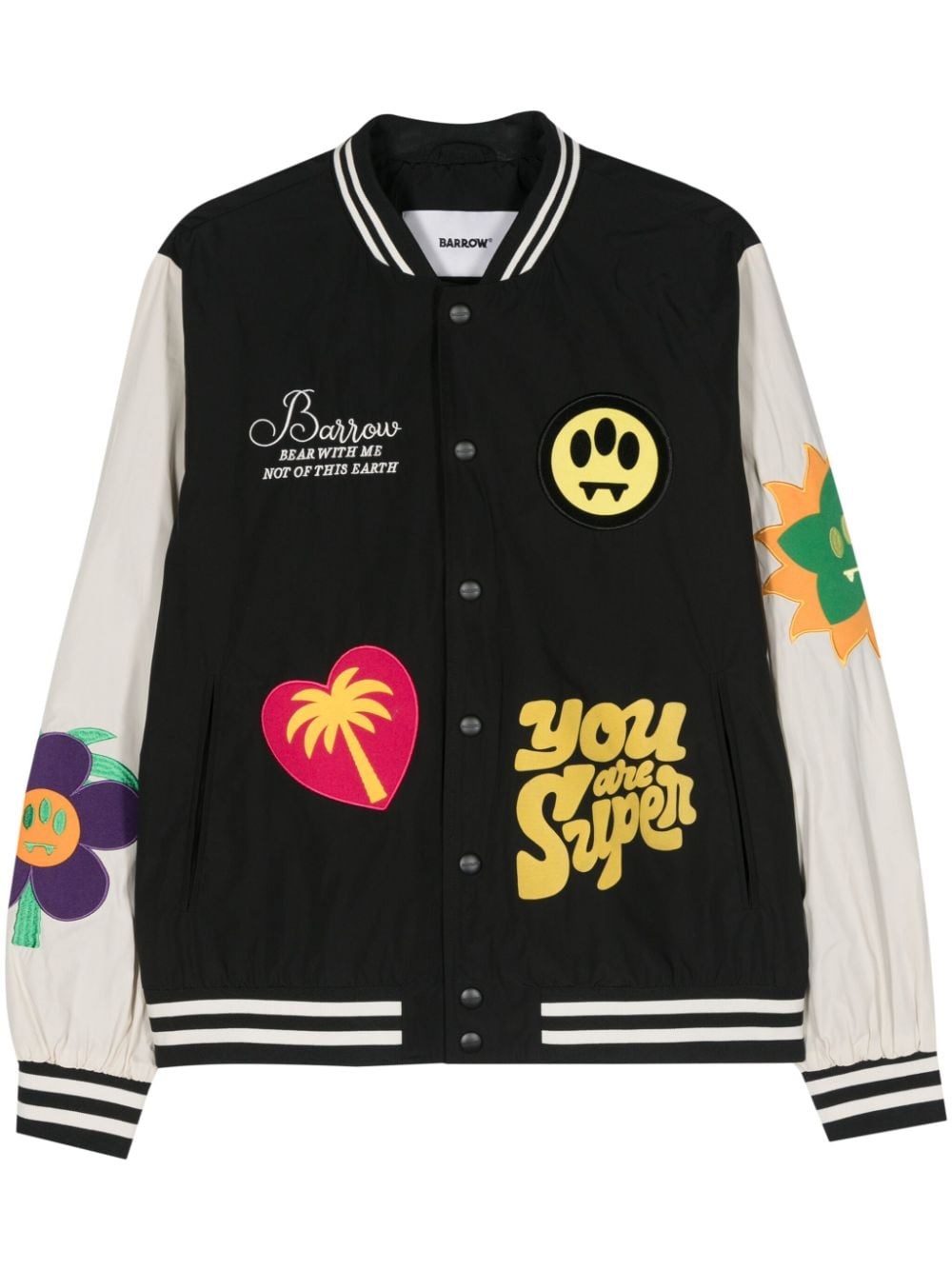 Shop Barrow Bomber Jacket With Graphic Prints In Black  