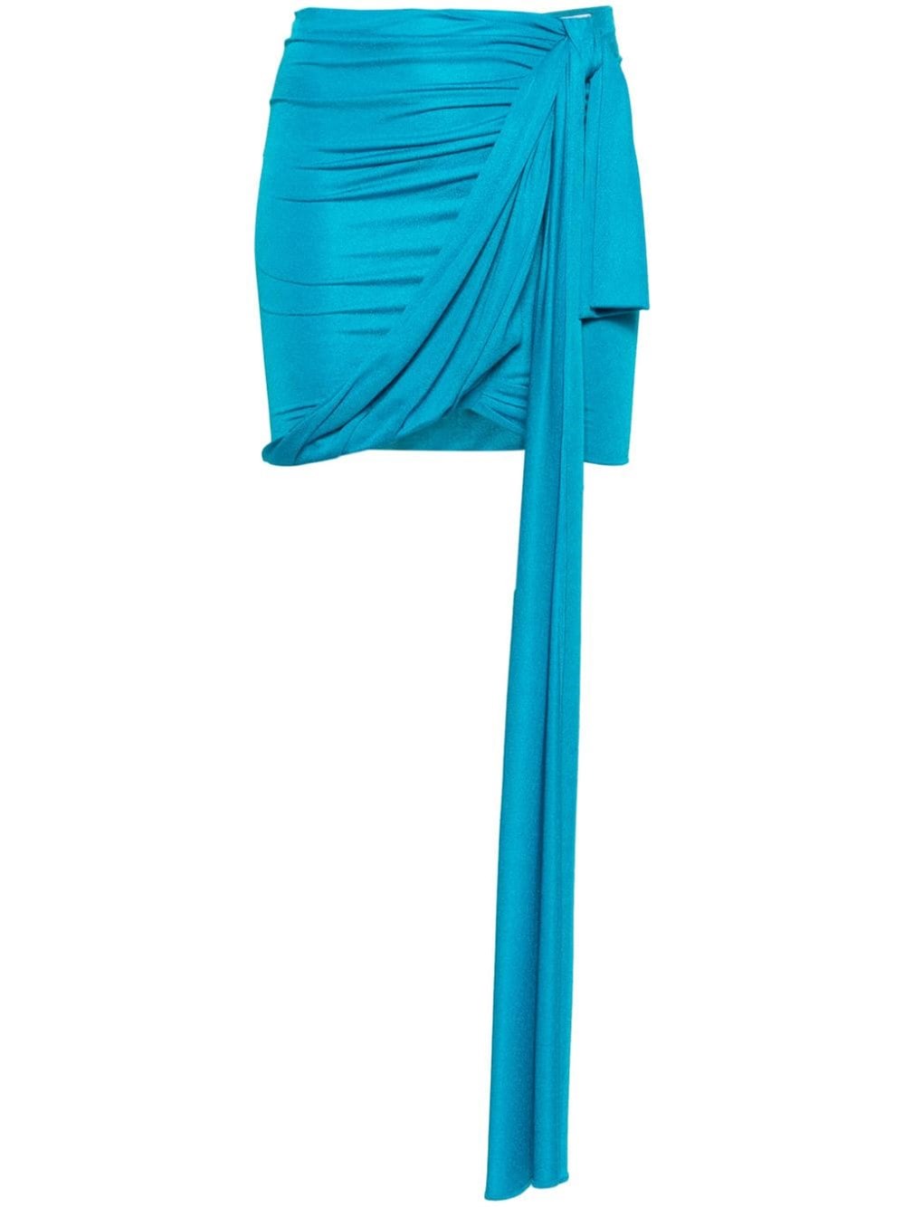 Shop Blumarine Draped Jersey Skirt In Blue