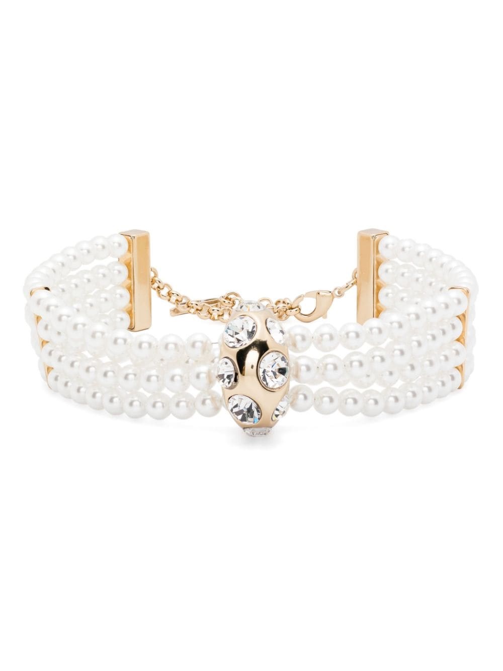 Blumarine Choker With Bijoux Pearls In White