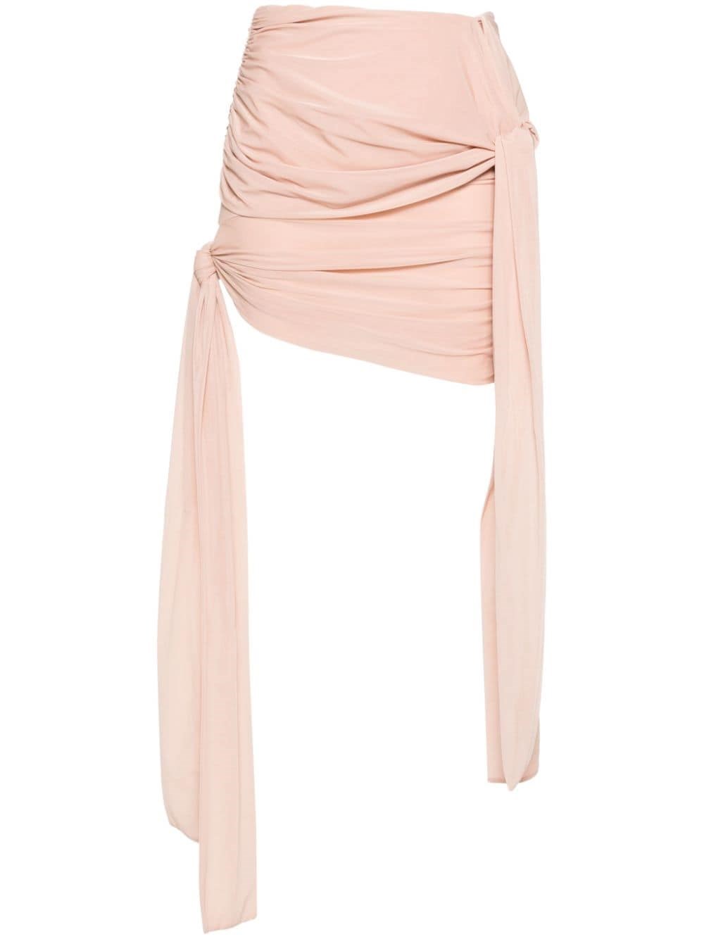 Shop Blumarine Draped Jersey Skirt In Pink