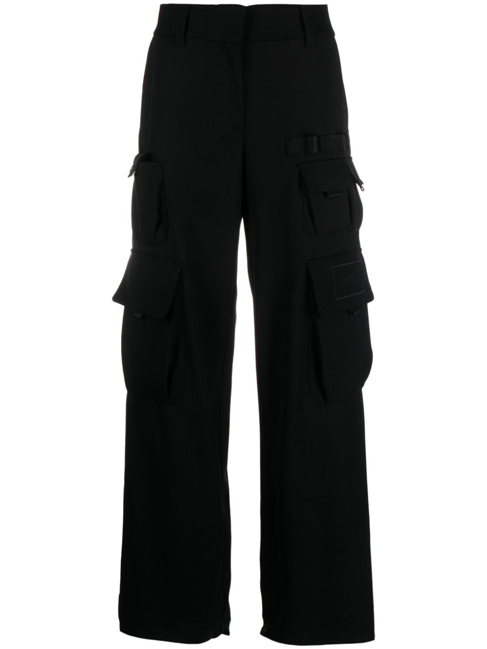 Shop Off-white Wool Cargo Pants In Black  