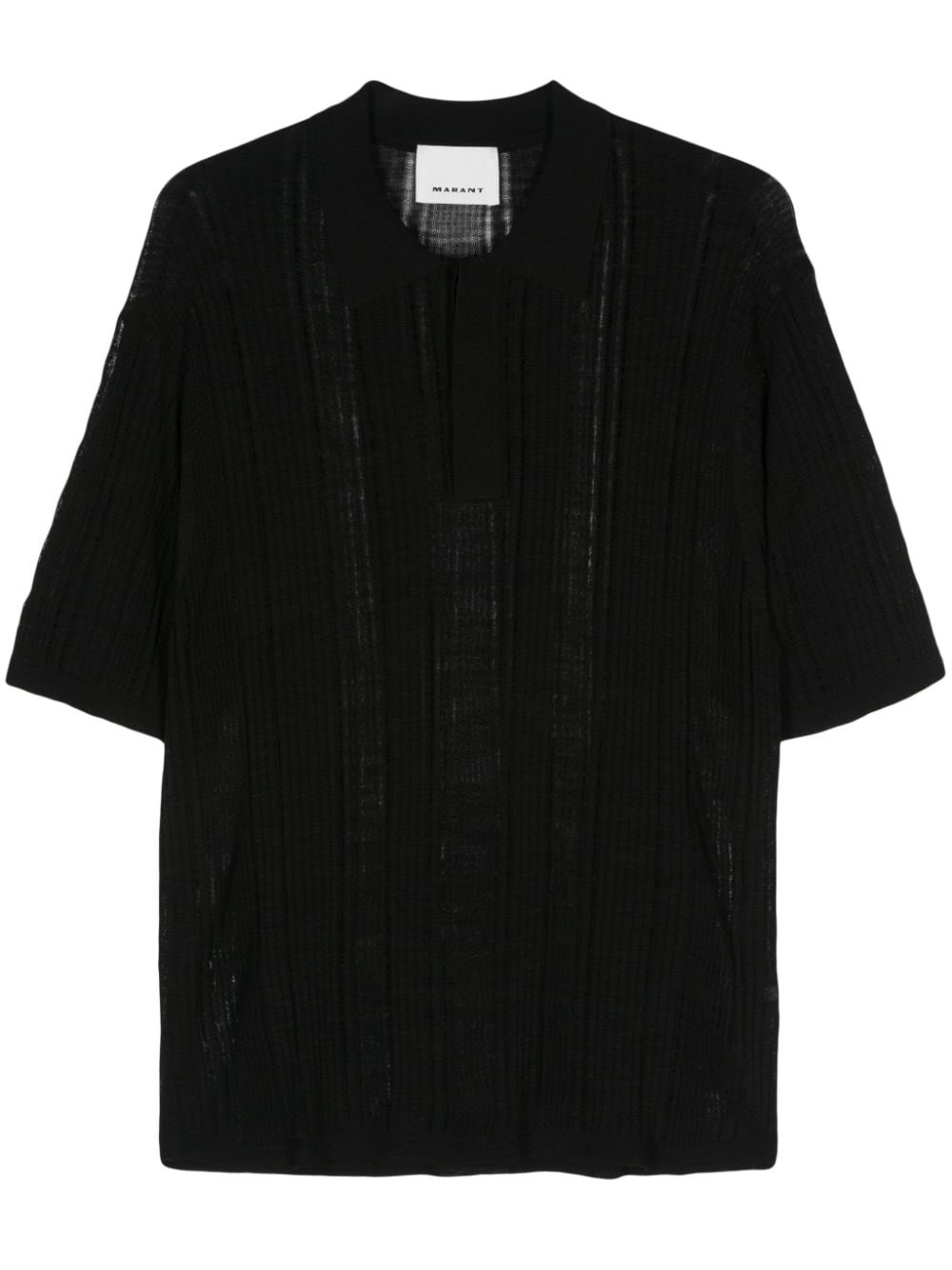 Shop Marant Perforated Polo Shirt In Black  