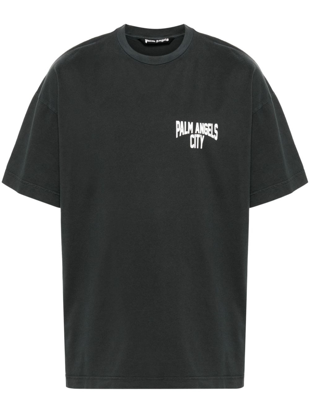 Shop Palm Angels 'city' T-shirt In Gray