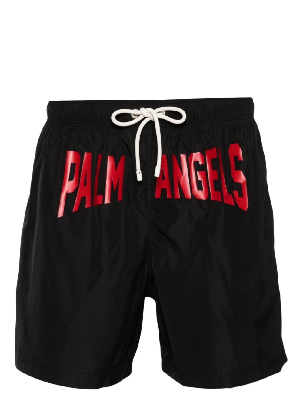 Shop Palm Angels 'pa City' Beach Shorts In Black  